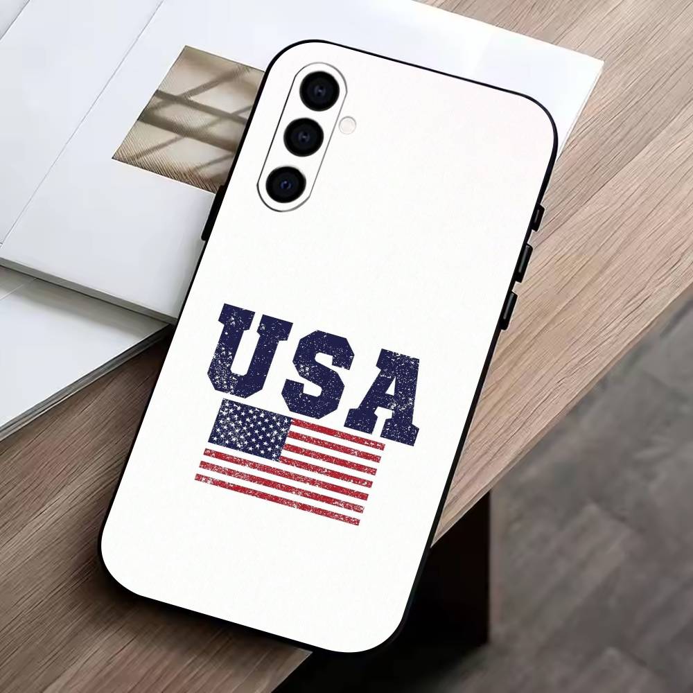 The American Flag  Phone Case Black Silicone Soft For Samsung Galaxy A73,A72,A71,A70,A53,A52,A51