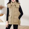 New Women's Padded Vest Mid-length Cinched Waist Thickened Loose Sleeveless Jacket For Autumn Winter