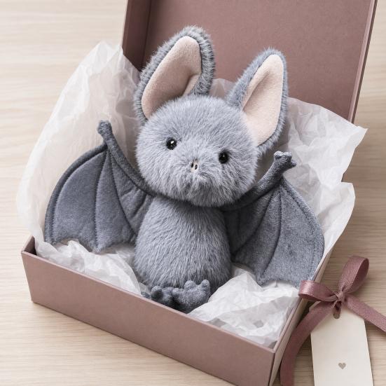 Funny Bat Plush Toy, Hanging Upside Down Stuffed Animal, Creative Halloween Decor for Car Rearview Mirror, Collectible Gift for Kids