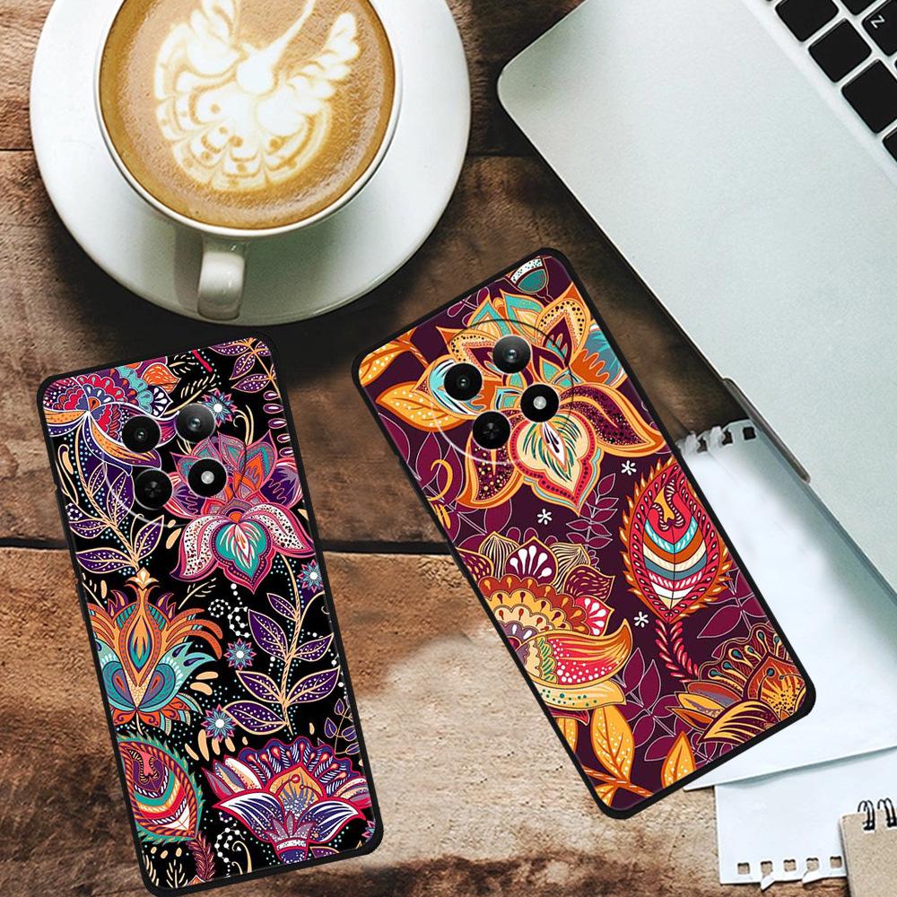 Realme 12 5G Phone Case: Embossed Color Painting, Drop-proof with Concave-convex Texture - 1 Piece