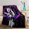 Singer with Neon Hearts Pattern for All Seasons Blanket Lunch Break Throw Gift