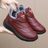Winter Baumwollschuhe für ältere Mütter, weiche Sohle, rutschfest, gefüttert, verdickt, warme Schuhe, Lederoberfläche, wasserdicht, Baumwollstiefel für Damen