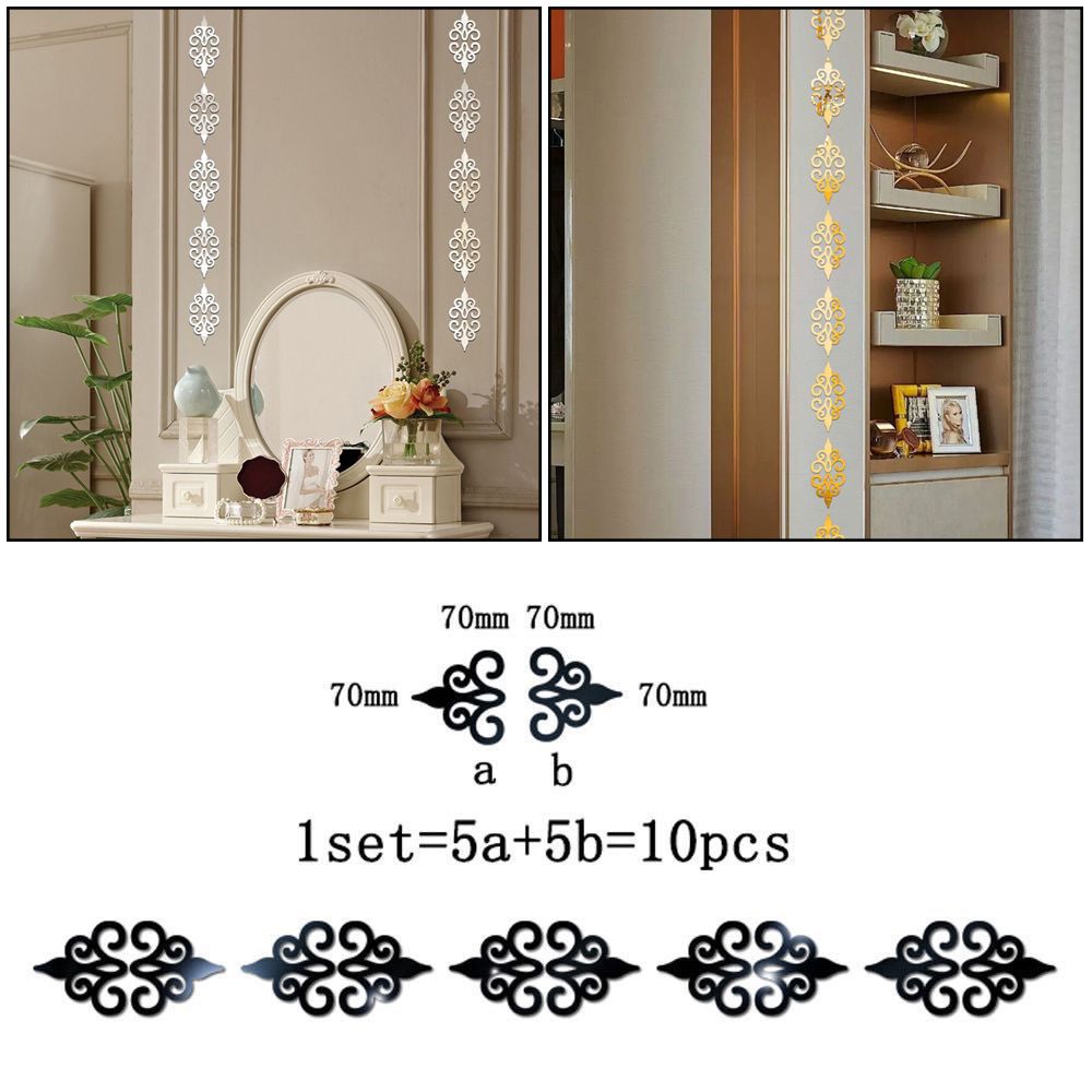 Embellishment Porch Ornament Home Decor Flower Shape Decal Mirror Wall Stickers 3D Floral Mural