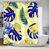 Blue Green Lemon Floral Shower Curtain Decorative Bath Liner Waterproof Polyester Bathroom Accessories