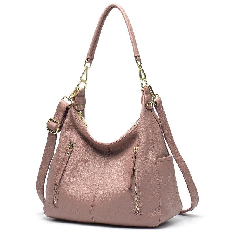 Zency Soft Genuine Leather Handbag High Quality Large Capacity Women's Hobos Shoulder Bags Elegant Classic Female Crossbody Bags