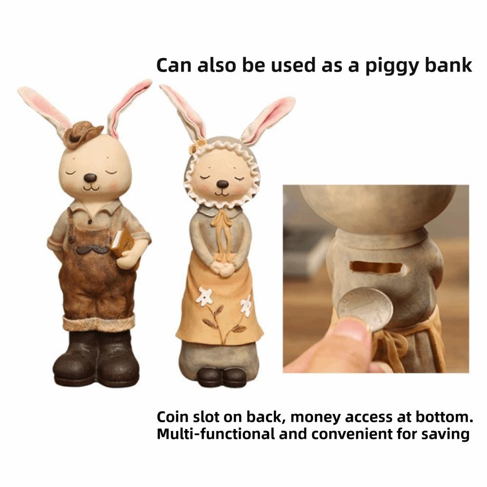 Cartoon Niedliches Design Osterhase Spardose Harz Ländlicher Stil Niedliche Hasenfigur Neuheit Lustige Schreibtischdekoration Sammlerstück