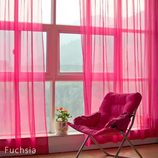 Simple Style Romantic Home Decoration Perspective Curtains Living Room Window Curtains Tulle Sheer Curtains Window Screening 1pc