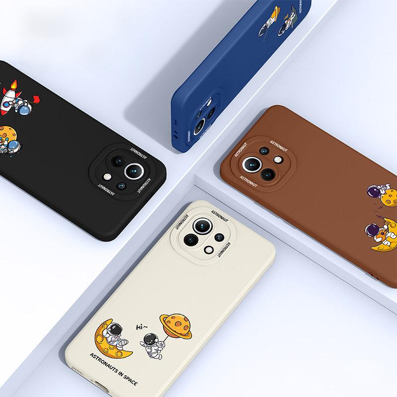 For Capa Funda Xiomi Xiaomi Poco F3 M3 Pro F 3 PocoF3 Case Cover Cute Space Astronaut Protector Soft Black Phone Cases Celular