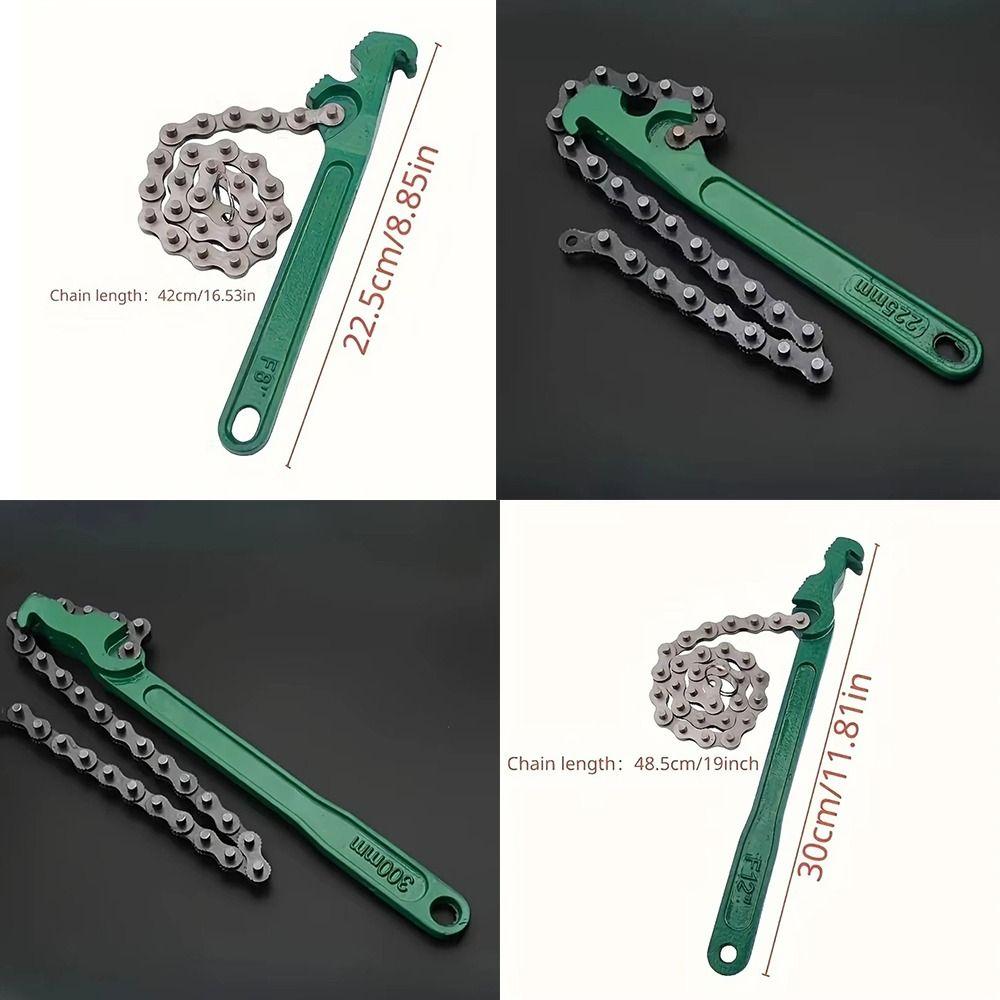 Steel Construction Chain Filter Wrench Heavy Duty Ergonomic Handle Oil Filter Wrench Non Slip Multifunction Tool