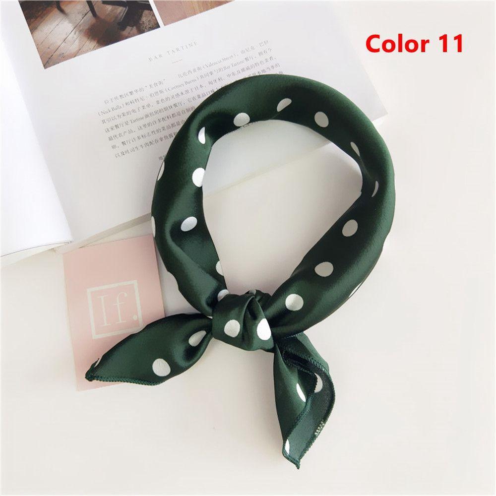 Fashion Women Small Vintage Hair Tie Band Head Neck Square Scarf Silk Feel Satin