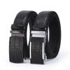 New Popular Leather Belt Men's Casual Business All-Match Comfort Click Belt Crocodile Pattern Pant Belt with Goods