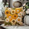 Solros Kuddfodral Sommarblommor Kuddfodral Dekorativt Lantligt Kuddfodral för Hem Vardagsrum Soffa Sovrum Dekoration