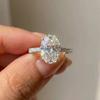 925 Silber Zirkon Wunderschöne Glänzende Ovale Steinringe für Damen Geschenk Verlobung Hochzeit Luxus Hohe Qualität Feiner Schmuck