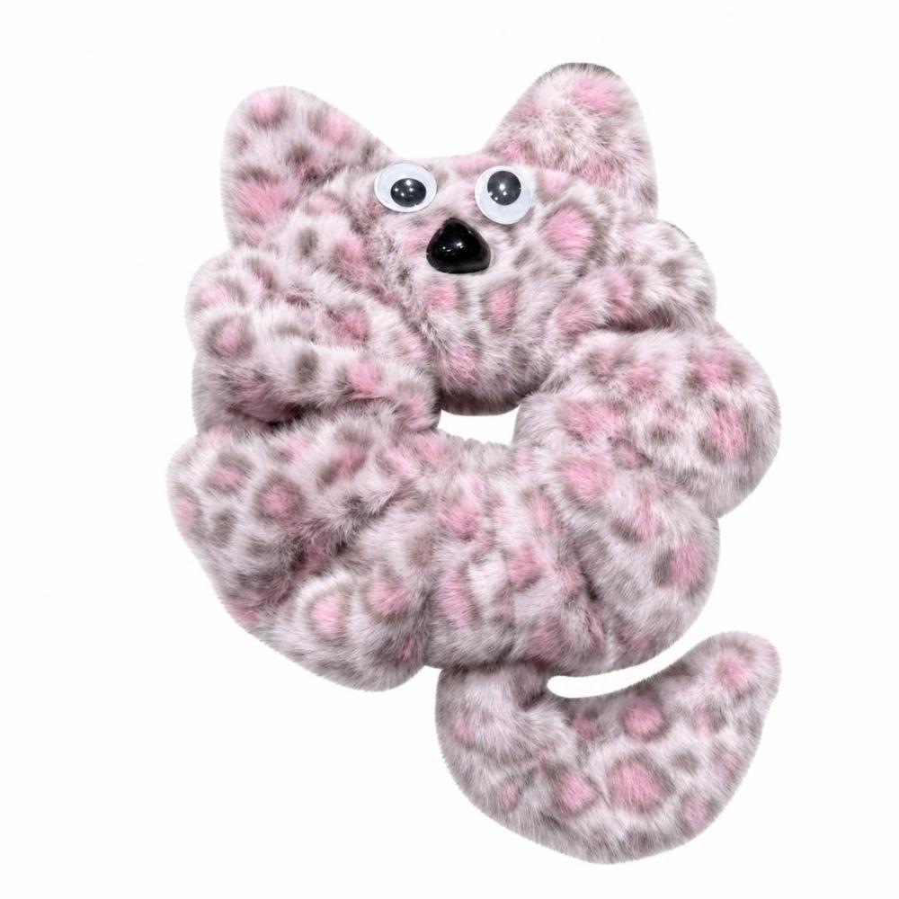 Leopard Print Plush Cat Headband Cat Shape Meatball Headband Cute Kitten Headband For Girls Women