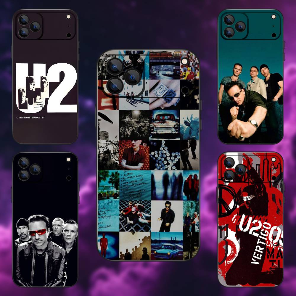 Coque de téléphone Band U2 Pop Pour iPhone 17,16,15,14,13,12,Pro,Max,Plus,E,SE4,Air,Mini Boîte Souple Noire