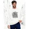 Men's Casual Crew Neck Sweatshirt With Graffiti Background Pattern, Plus Size.