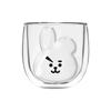 Cani de cafea din sticlă cu pereți dubli de 10 oz, Căni drăguțe din sticlă borosilicată cu desene animate, , Perfecte pentru cappuccino, ceai, espresso, Cadou
