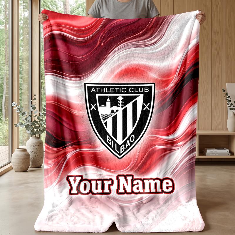 Egyedi szöveges flanel takaró, Könnyű, hangulatos ágy- és kanapé takaróAthletic Bilbao FC
