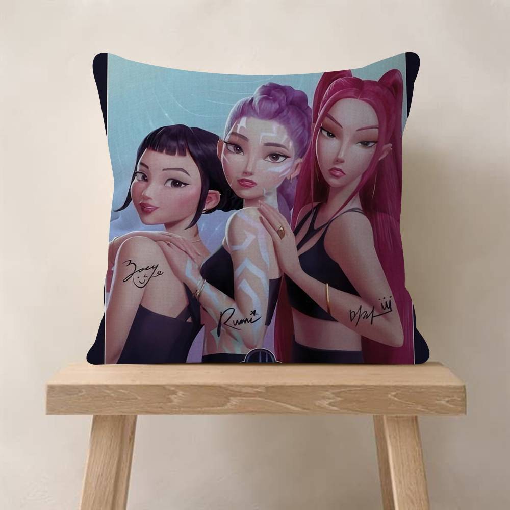 Movie KPop Demon HHuntersS Painting Cushion Cover Decorative Pillow Sofa Home Decor Case Pillow Cases