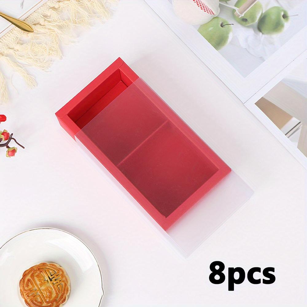 8pcs Transparent Frosted Egg Yolk Crisp Packaging Box Transparent Open Window Pastry Muffin Box Dessert Packaging Box Packaging Box Wedding