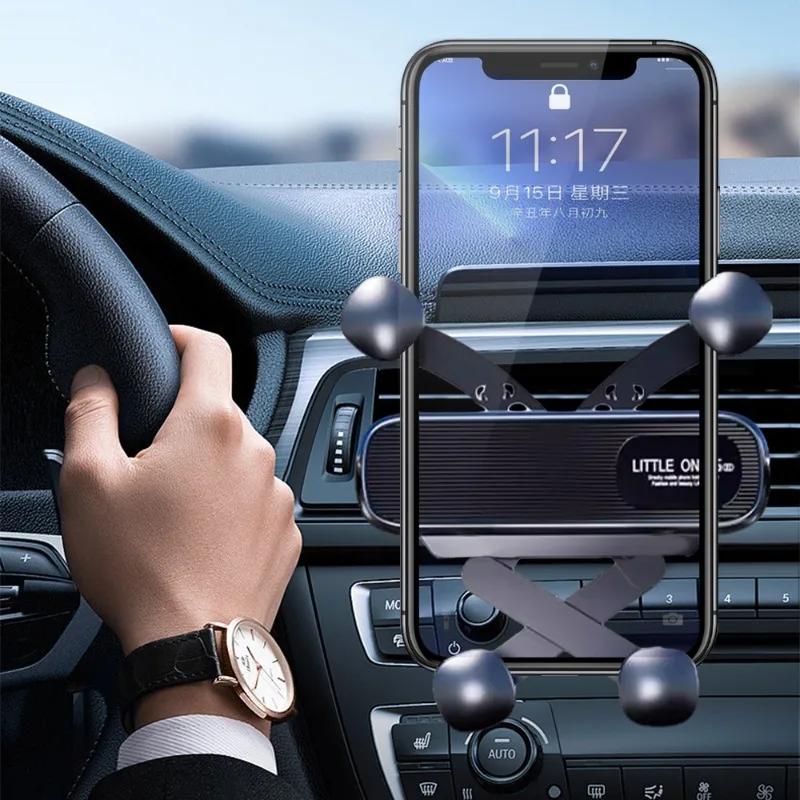 Air Outlet Car Phone Bracket 360 ° Rotation Universal GPS Stand Extension Pole Gravity Stand Applicable for 4.7 Inches-7 Inches