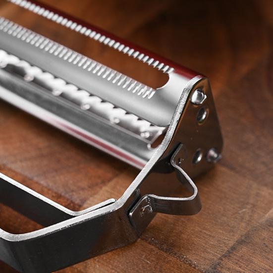 Obst- und Gemüse-Sparschäler Edelstahl-Melonenhobel mit gezahntem Messer Ergonomischer rutschfester Griff Spülmaschinenfest Küchenschäler