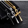 Glossy Bowknot Cross Necklace: European & American Domineering Men's Pendant