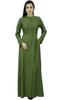 Bimba Women's Mandarin Collar Black Jilbab Dress With Pockets Full Sleeve-10