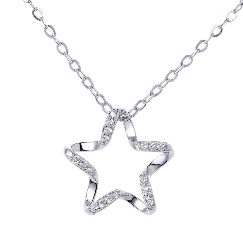 Stars Haunt Diamond Necklace Korean Version Simple Pendant Niche Design Clavicle Chain ins Wind
