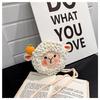Wool Yarn Cartoon Small Shoulder Bag With Inner Pocket For Daily Outings