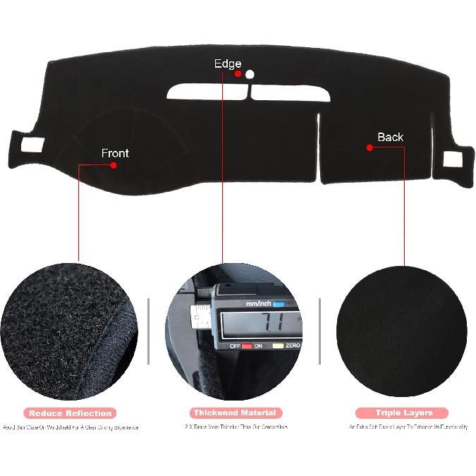 Dash Cover Mat Fit For 2007-2014 Chevy Tahoe Avalanche Suburban GMC Yukon/2007-2013 Silverado LTZ GMC Sierra SLT,Dashboard Cover Carpet Pad W/O Dash