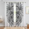 3D Printed Halloween Curtains and Horror Skull and Floral Window Decoration and Bedroom and Living Area and Restaurant and 2 Pieces