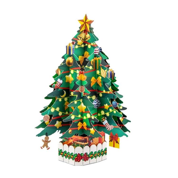 3D Christmas Tree Card for Friend Family Handmade Greeting Card with Envelope Creative Festives Party Supplies