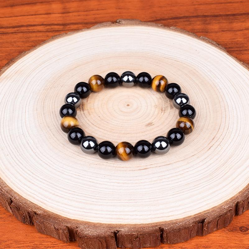 Natural Tiger Eye Obsidian Hematite Beads Bracelets Men Magnetic Health Protection Balance Bracelets Women Healing Soul Jewelry