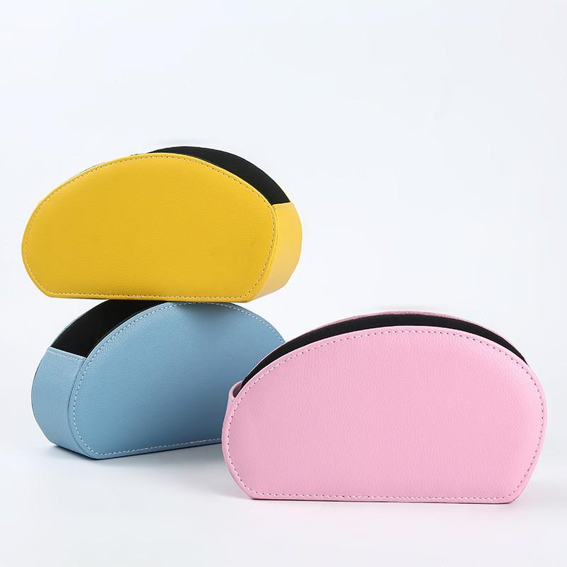 Boîte de rangement de bureau multifonctionnelle en cuir PU uni pour télécommandes et pinceaux de maquillage