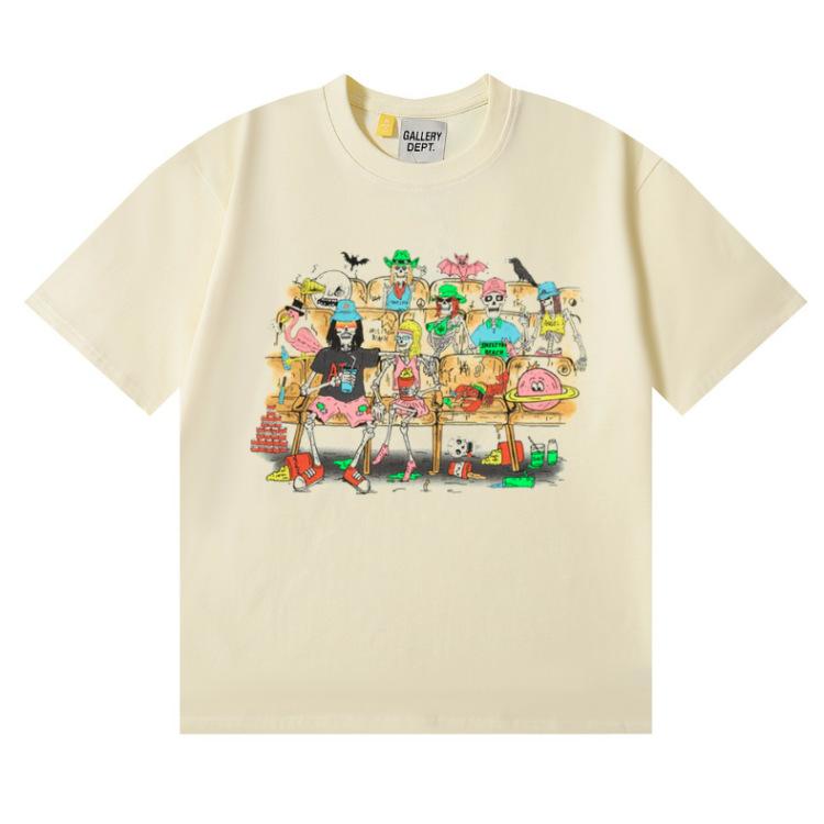 Cross-border 2025 Autumn and Winter New Beautiful Tide Niche Street GALLERY DEPT Funny Personality Printed Short-sleeved T-shirt