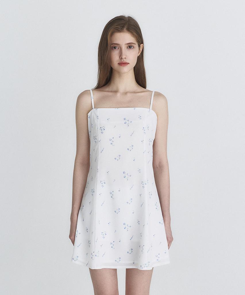 Not Your Rose Floral Flare Dress (White)