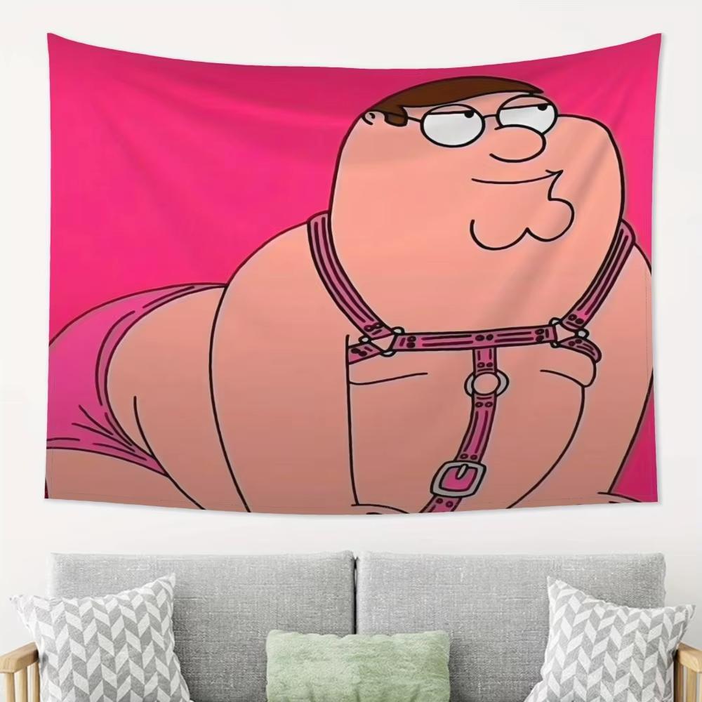 Office Fun Decor Tapestry Peter Griffin Wall Hanging for Game Room Dormitory Personalized Gift