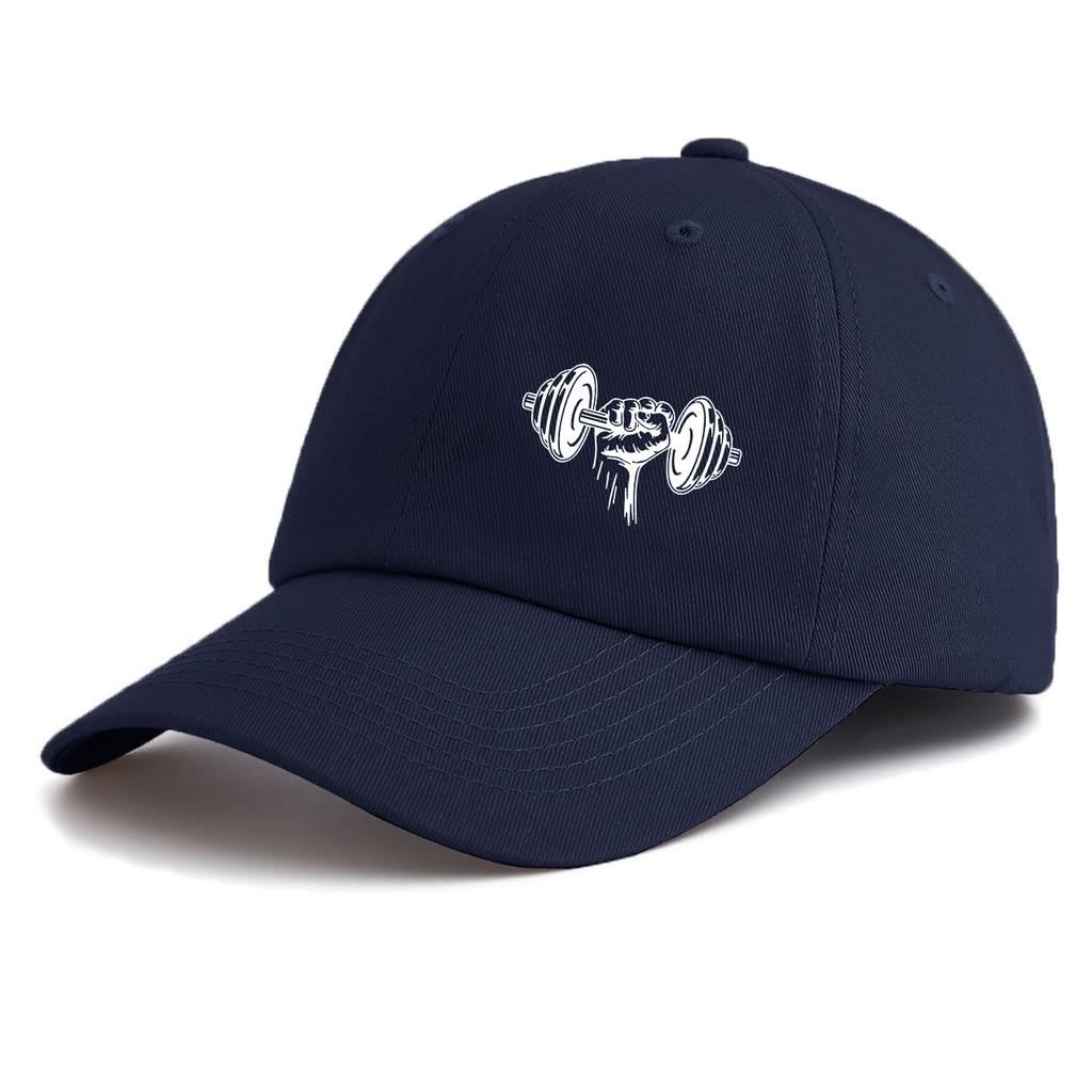 1pc Weightlifting Print Baseball Cap for Adults,Minimalist Retro Style Casual Soft Adjustable Dad Hat,Perfect As Gift