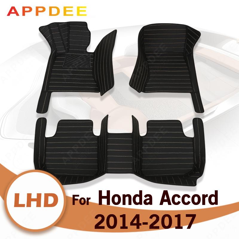 Car Floor Mats For Honda Accord 9th GEN 2014 2015 2016 2017 Custom Auto Foot Pads Automobile Carpet Cover interior
