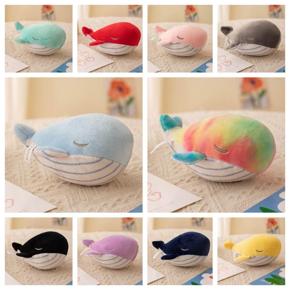 Fluffy Plush Whale Keychain Simulation Whale Plush Toy Animal Whale Small Pendant Home Decor
