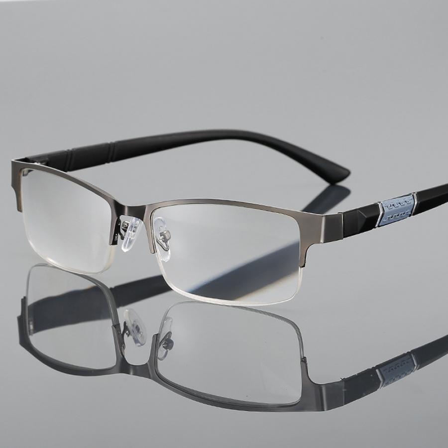 New Anti Blue Light Fashion Metal Reading Glasses for Men and Women Business Half Frame Classic Glasses
