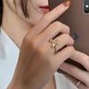 Women Tulip Flower Pearl Ring Fashion Temperament Open Ring Elegant Jewelry AVE