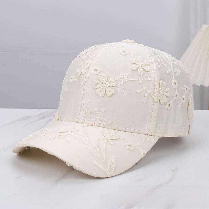 Floral Embroidery Baseball Hat With Curved Brim For Outdoor Sunshade Girls Boys