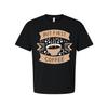 Unisex Coffee Graphic T Shirt Featuring But First Coffee Banner And Steaming Cup