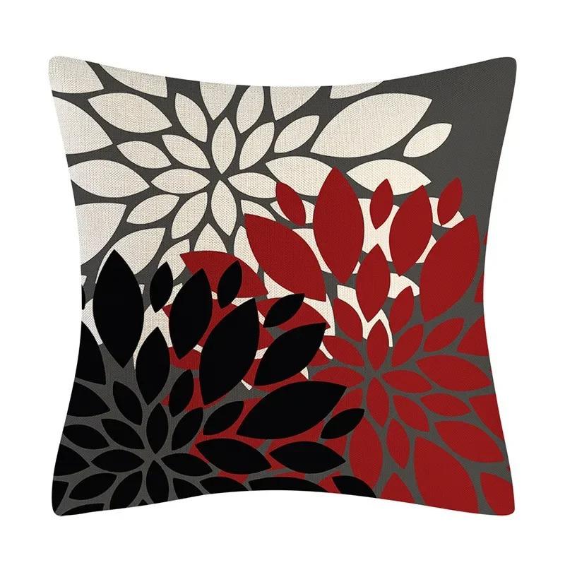 Home Decor Pillow Cover Fashion Cushion Abstract Cushion Cover Black Red Geometric Pillow Cover Sofa