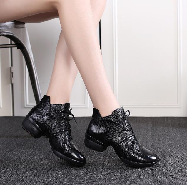 Chaussures de Danse Latine Jazz Ballroom Moderne pour Femme Semelle Souple Cuir Véritable Chaussure de Danse pour Femme Talons Hauts Baskets de Danse pour Dames