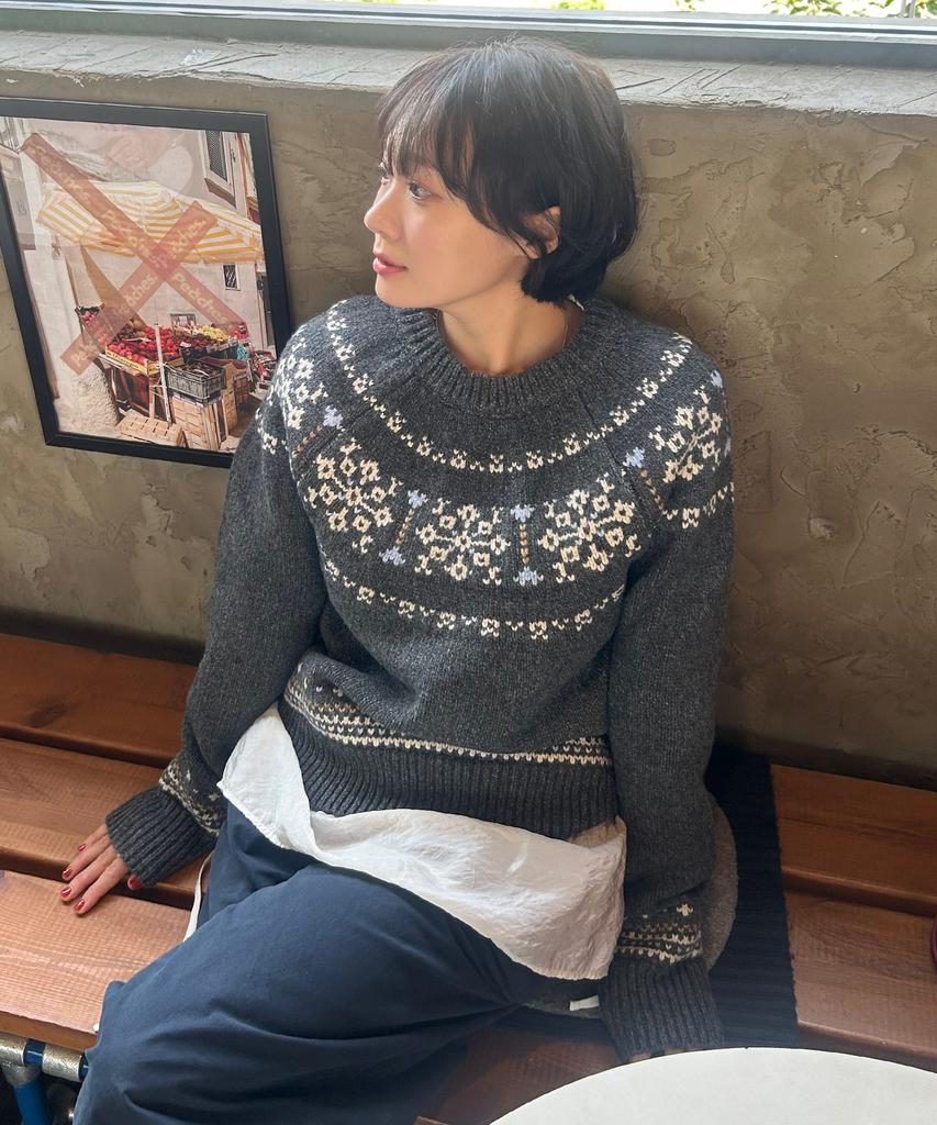CGP (Women) Nordic Pattern Knit_Charcoal