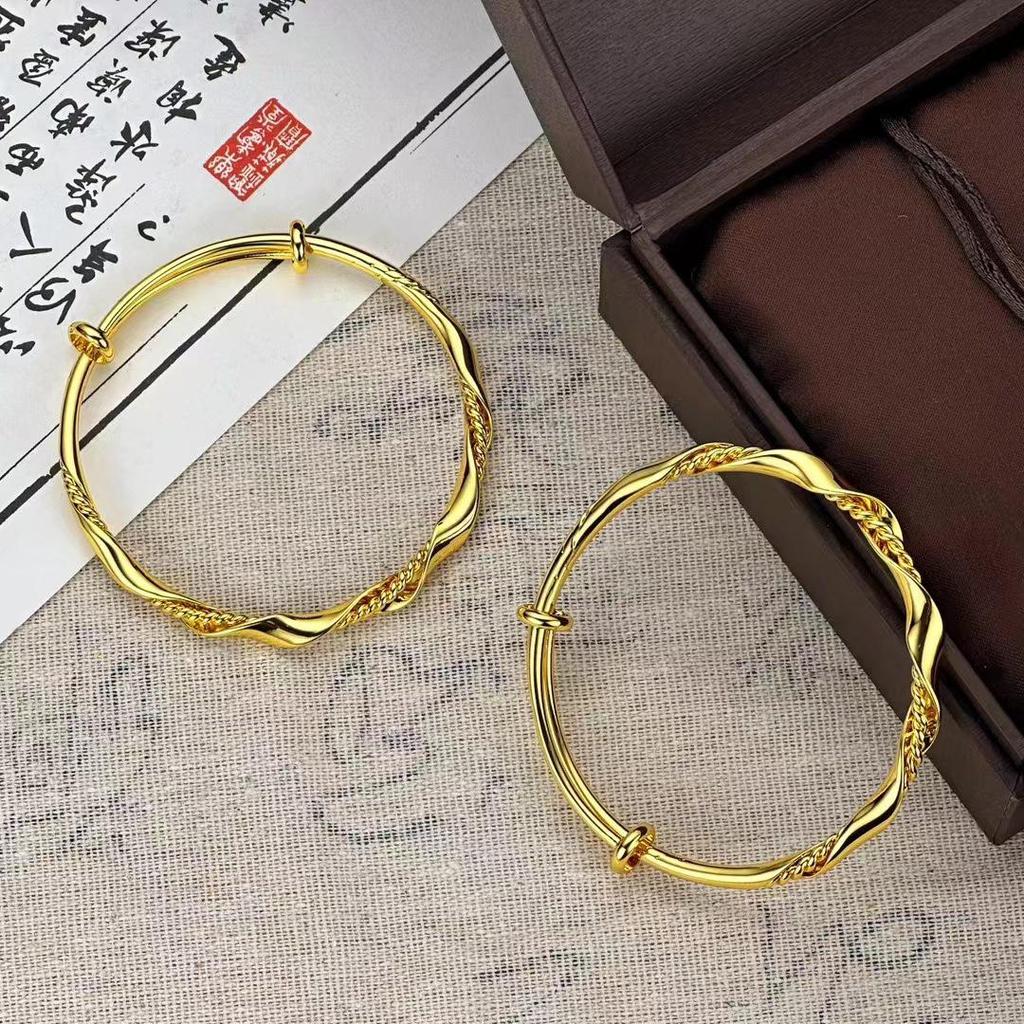 Möbius Twist Vietnamese Sand Gold Bracelet: Xiaohongshu Style Women's Versatile Fashion Jewelry