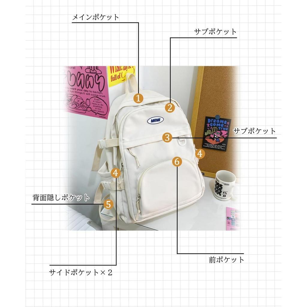 Used [Raizm] [Large Capacity and Water Repellent] Backpack for Women, High School Students, College Students, Junior High School Students, Commuting